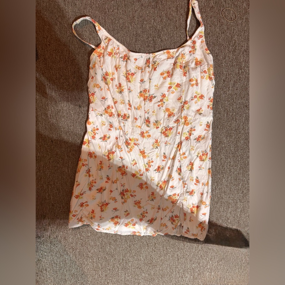 Abercrombie & Fitch Floral Dress in Orange and White XL